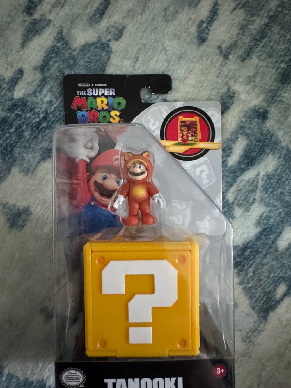 Nintendo Tanooki Mario Figure with Yellow Question Block